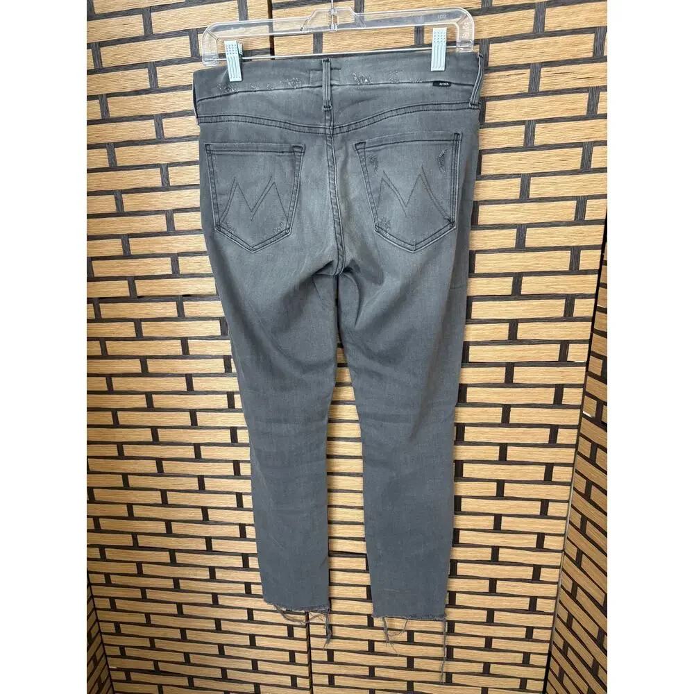 Mother Gray Looker Ankle Fray Jeans 27